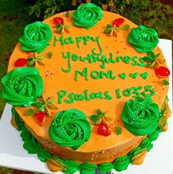 Orange and green buttercream cake/ Nc-B010